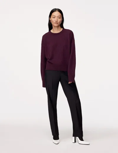Another Tomorrow Women's Cashmere & Wool Crewneck Sweater In Maroon