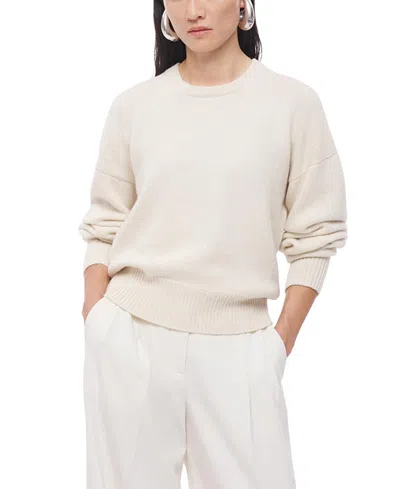 Another Tomorrow Cashmere Knit Sweatshirt In Neutral