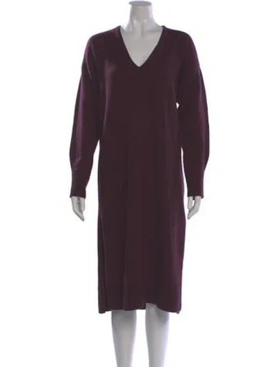 Pre-owned Another Tomorrow Cashmere Midi Length Dress In Purple