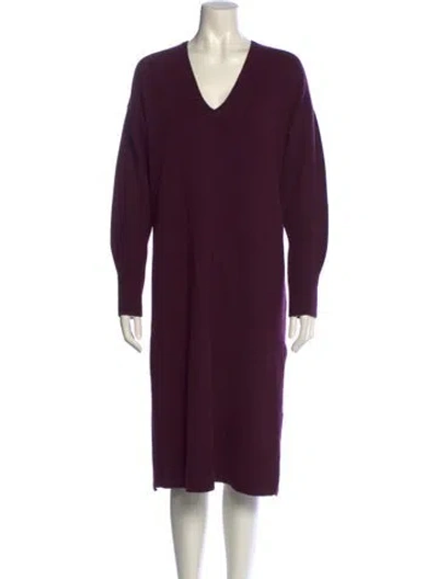 Pre-owned Another Tomorrow Cashmere Midi Length Dress W/ Tags In Purple