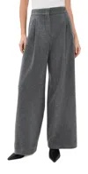 Another Tomorrow Cashmere Pleated Trousers Medium Melange Grey In Gray