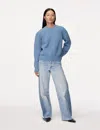 Another Tomorrow Cashmere Ribbed Sweater In Cornflower