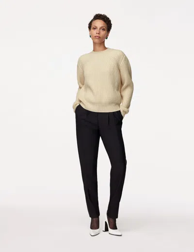 Another Tomorrow Cashmere Ribbed Sweater In Ivory
