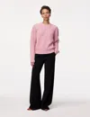 Another Tomorrow Cashmere Ribbed Sweater In Orchid