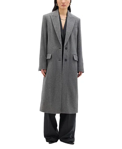 Another Tomorrow Cashmere Tailored Overcoat In Gray