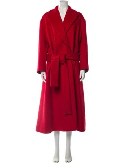 Pre-owned Another Tomorrow Cashmere Trench Coat In Red