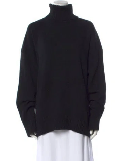 Pre-owned Another Tomorrow Cashmere Turtleneck Sweater In Black