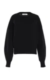 Another Tomorrow Cashmere Knit Sweatshirt Black In Black
