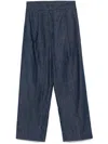 Another Tomorrow Chambray Relaxed Wide Leg Pant In Blue