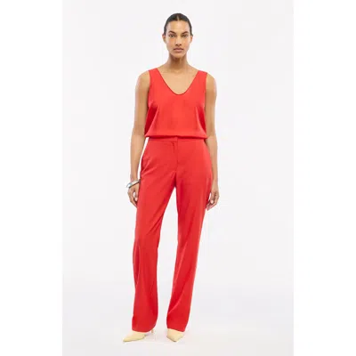 Another Tomorrow Classic Trouser In Red
