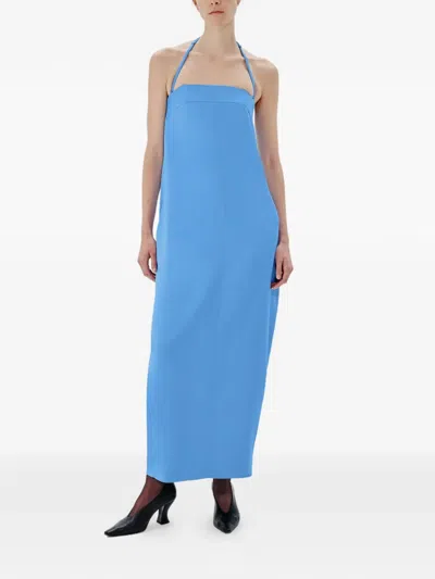 Another Tomorrow Cocoon Convertible Maxi Dress In Blue