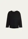 Another Tomorrow Cocoon Fleece Sweatshirt In Black
