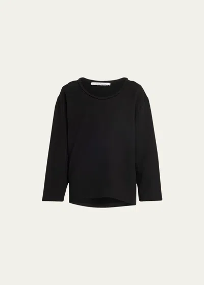 Another Tomorrow Cocoon Fleece Sweatshirt In Black