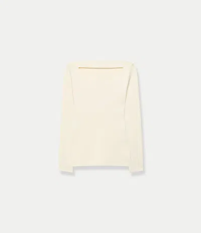 ANOTHER TOMORROW COMPACT CUTOUT KNIT TOP