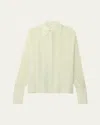 Another Tomorrow Convertible Pleated Silk Wrap Shirt In Julep