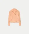 Another Tomorrow Convertible Pleated Wrap Shirt In Melon