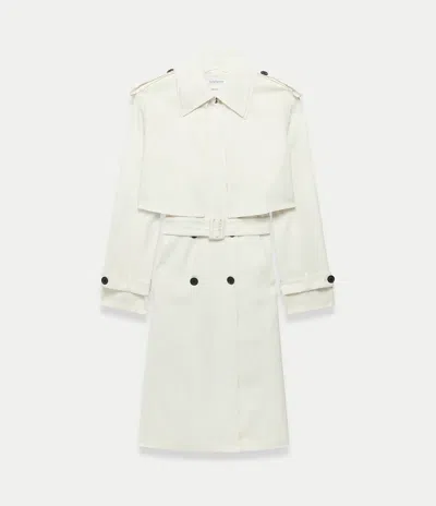 Another Tomorrow Convertible Trench In Off White