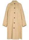 Another Tomorrow Cotton Single-breasted Coat In Brown