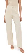 Shop Another Tomorrow Cotton Gabardine Relaxed Wide Leg Pants Off White