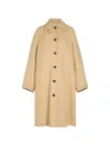 Another Tomorrow Cotton Single-breasted Coat In Neutral