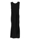 Another Tomorrow Draped-back Dress In Black