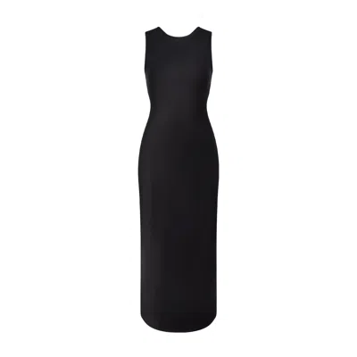 Another Tomorrow Cowl-back Dress In Black