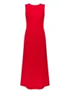 Another Tomorrow Open-back Draped Cotton-blend Crepe Midi Dress In Black