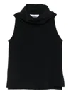 Another Tomorrow Cowl Neck Blouse In Black