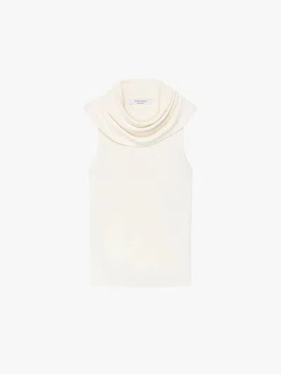 Another Tomorrow Cowl Neck Blouse In White