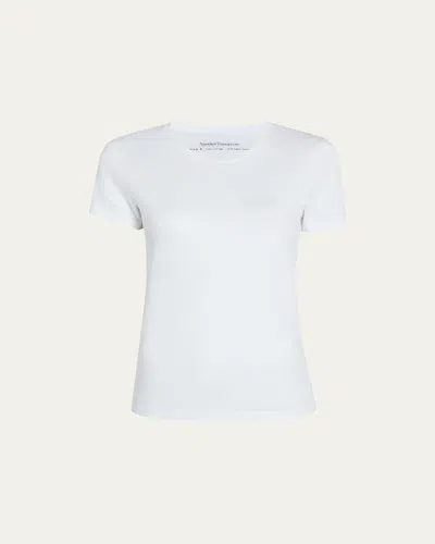 Another Tomorrow Crew-neck Cotton Tee In White
