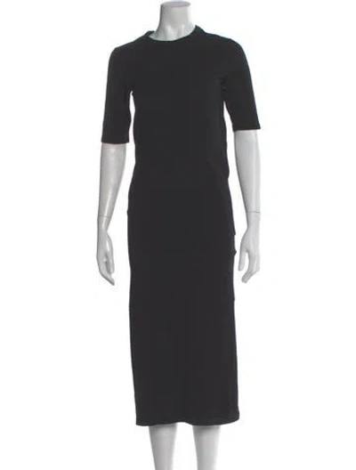 Pre-owned Another Tomorrow Crew Neck Long Dress In Gray