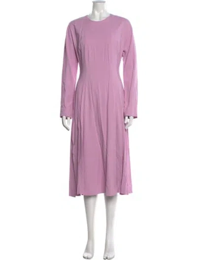 Pre-owned Another Tomorrow Crew Neck Long Dress W/ Tags In Purple