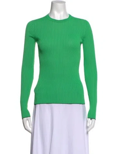 Pre-owned Another Tomorrow Crew Neck Long Sleeve Top W/ Tags In Green
