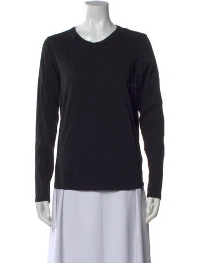 Pre-owned Another Tomorrow Crew Neck Long Sleeve T-shirt In Black