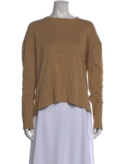 Pre-owned Another Tomorrow Crew Neck Long Sleeve T-shirt In Neutral