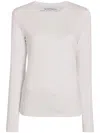 Another Tomorrow T-shirt Mit U-ausschnitt In Weiss