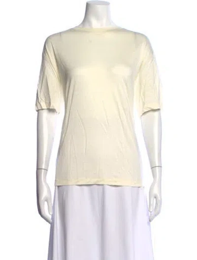 Pre-owned Another Tomorrow Crew Neck Short Sleeve T-shirt In Neutrals