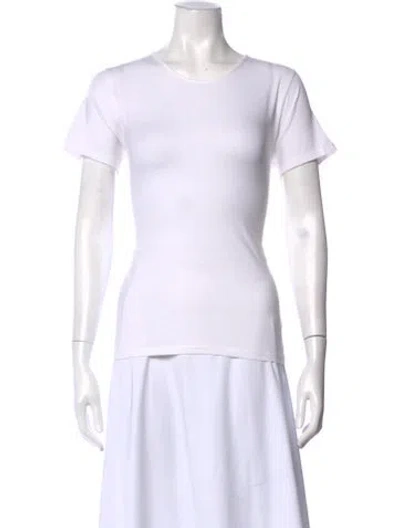 Pre-owned Another Tomorrow Crew Neck Short Sleeve T-shirt In White