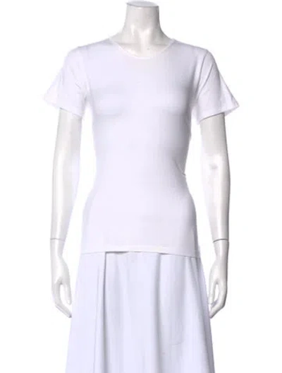Pre-owned Another Tomorrow Crew Neck Short Sleeve T-shirt In White