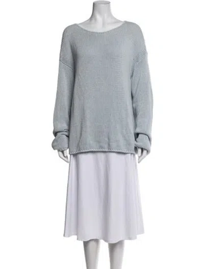 Pre-owned Another Tomorrow Crew Neck Sweater In Blue