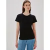 Another Tomorrow Crew Neck Tee In Black
