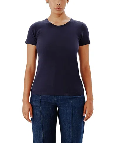 Another Tomorrow Crew Neck Tee In Blue