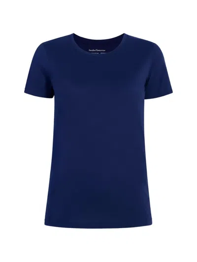 Another Tomorrow Crew Neck T-shirt In Blue