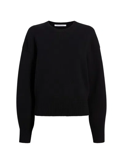 Another Tomorrow Crew-neck Dropped-shoulder Sweater In Black