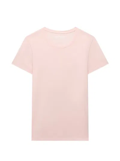 Another Tomorrow Crew-neck T-shirt In Pink