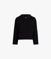 Another Tomorrow Cropped Hoodie In Black