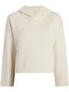 Another Tomorrow Cropped-jersey-hoodie In Neutrals