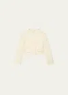 Another Tomorrow Cropped Cotton-tweed Jacket In Cream