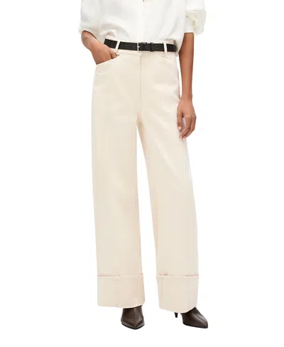 Another Tomorrow Cuffed Denim In Natural Wash In Neutral