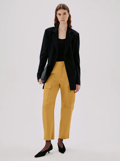 Another Tomorrow Curved Cargo Pant In Goldenrod